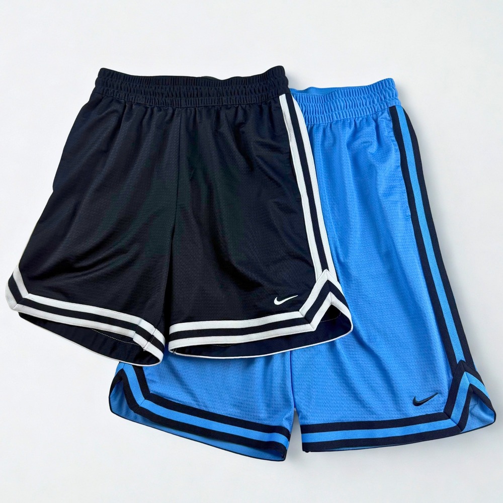 Nike Basketball Shorts Bundle‎ Mens S Blue Black Dri-Fit Striped Athletic Gym